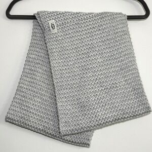 UGG Womens OSFA Gray Waffle Knit Infinity Scarf Wool Blend Winter Neck Warmer